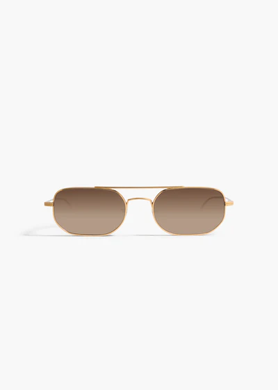 aokiboutique x Oliver Peoples 1989C in Gold and Dark Brown FRONT VIEW