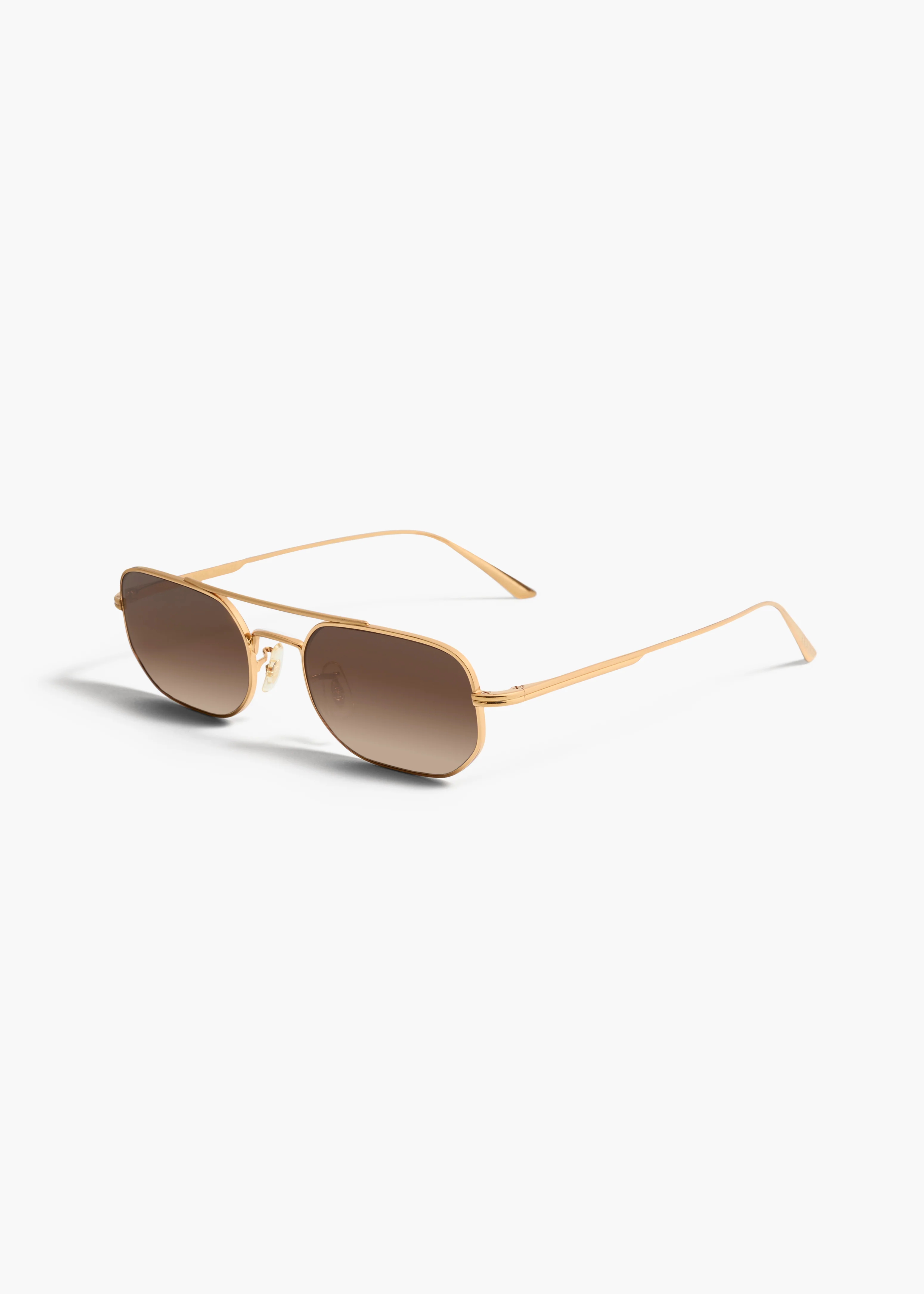 aokiboutique x Oliver Peoples 1989C in Gold and Dark Brown QUARTER VIEW