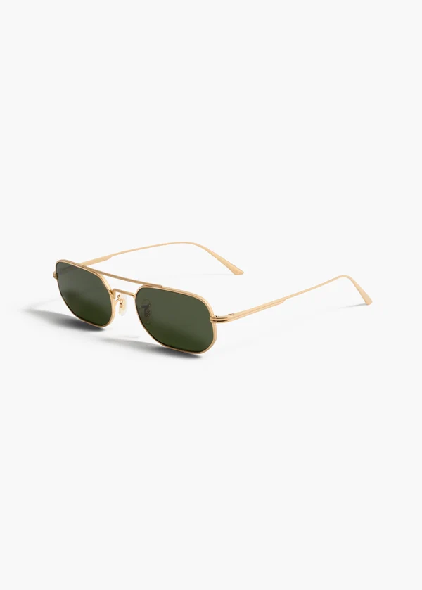 aokiboutique x Oliver Peoples 1989C in Gold and Green Side View