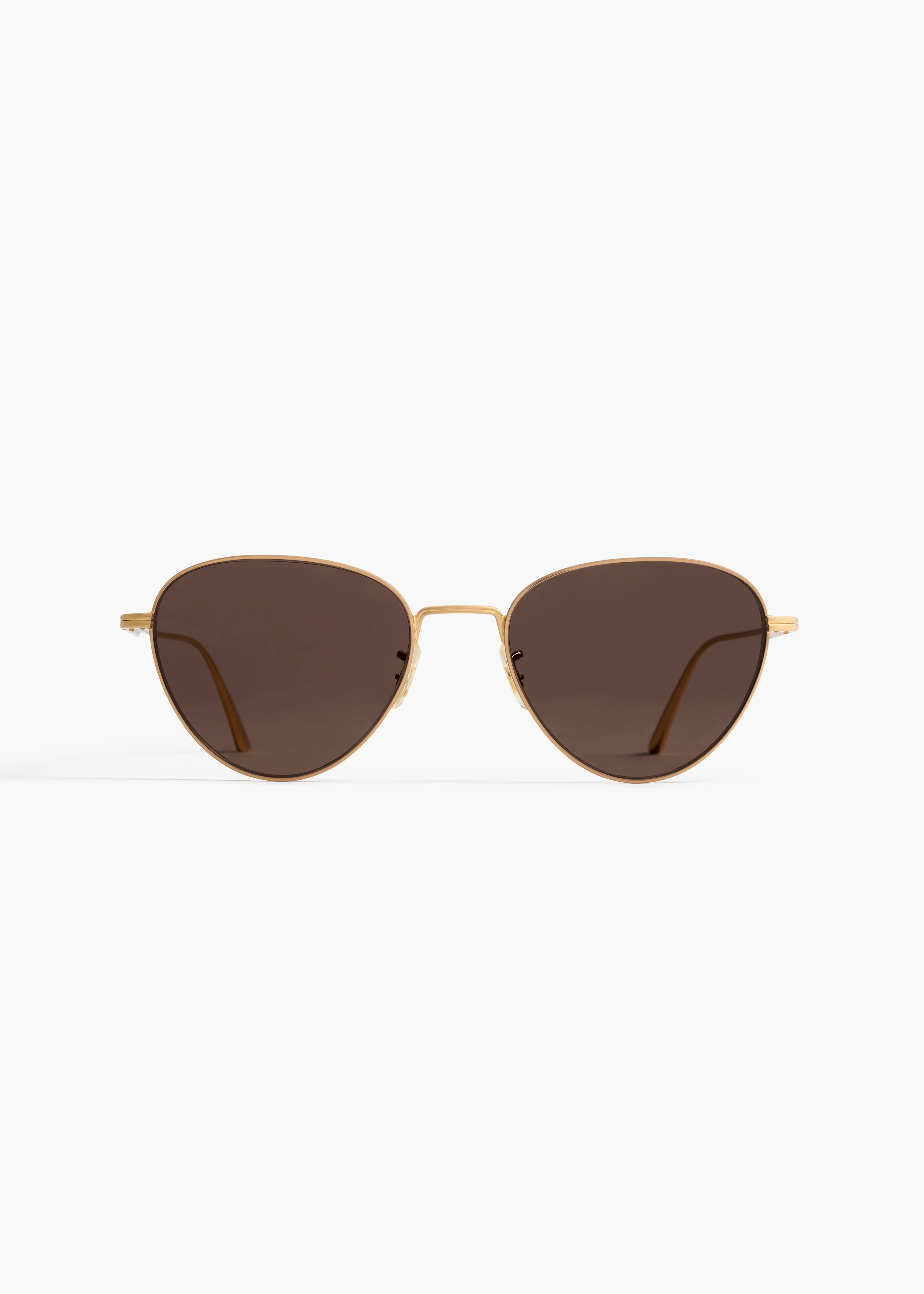 aokiboutique x Oliver Peoples 1991C in Gold and Brown FRONT VIEW