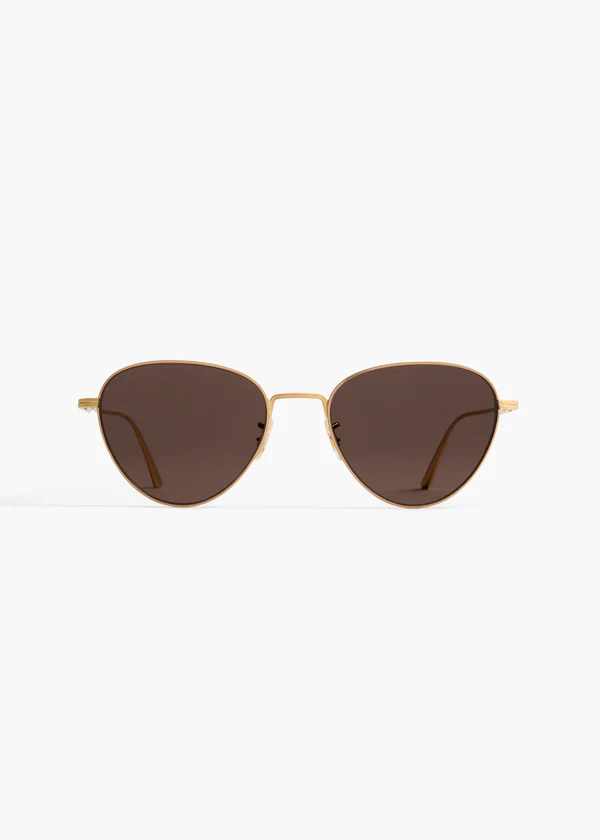 aokiboutique x Oliver Peoples 1991C in Gold and Brown FRONT VIEW