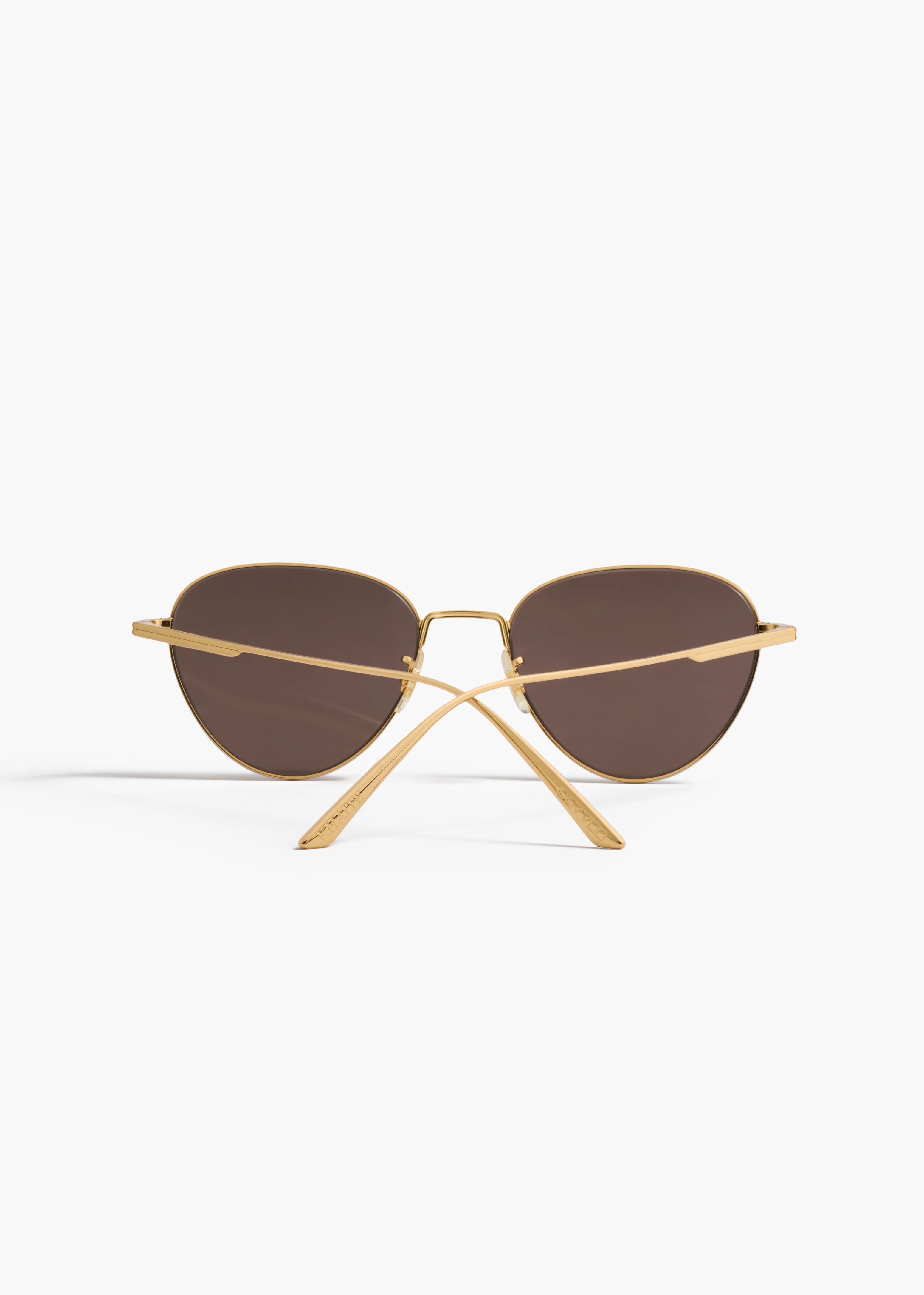 aokiboutique x Oliver Peoples 1991C in Gold and Brown BACK VIEW