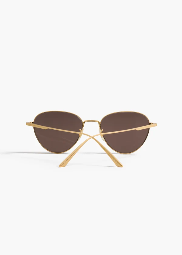 aokiboutique x Oliver Peoples 1991C in Gold and Brown BACK VIEW