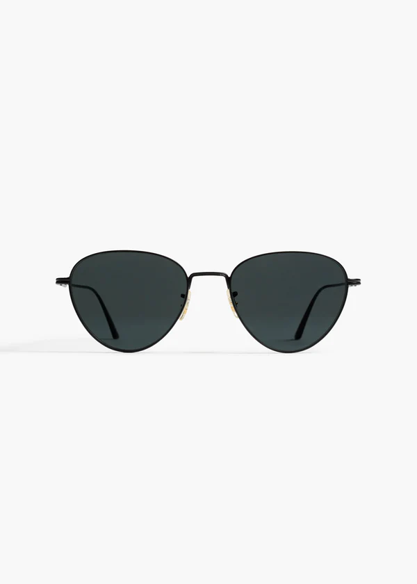 aokiboutique x Oliver Peoples 1991C in Matte Black and Grey FRONT VIEW