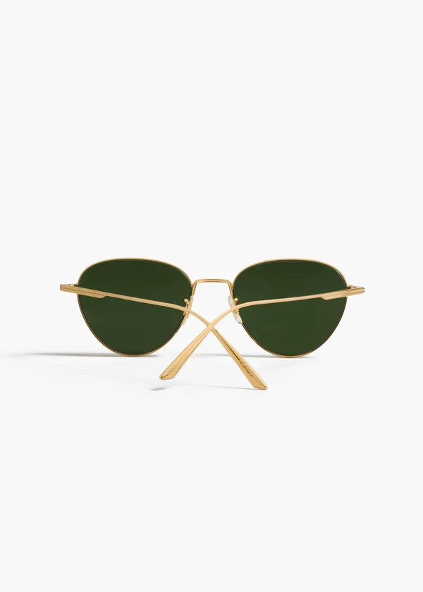 aokiboutique x Oliver Peoples 1991C in Gold and Green BACK VIEW