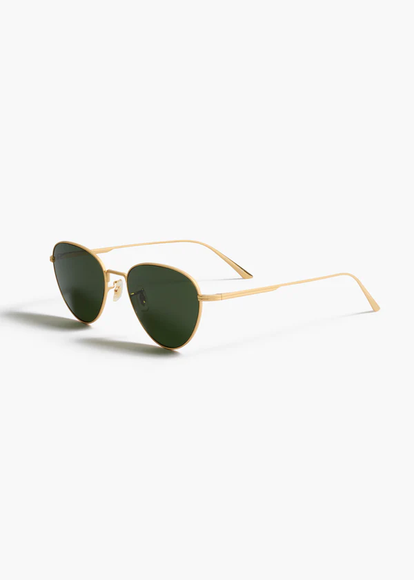 aokiboutique x Oliver Peoples 1991C in Gold and Green SIDE VIEW