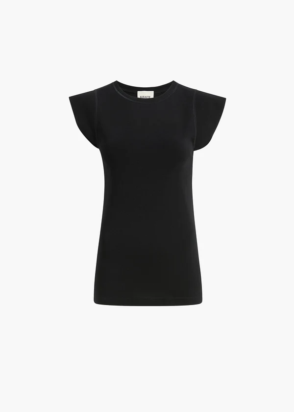 ANGEL TOP BLACK COTTON RIB 182751021 200 GHOST