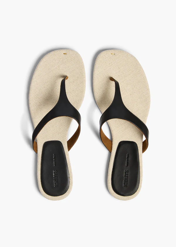 ARCHER THONG SANDAL BLACK NATURAL F3107 740 367 D