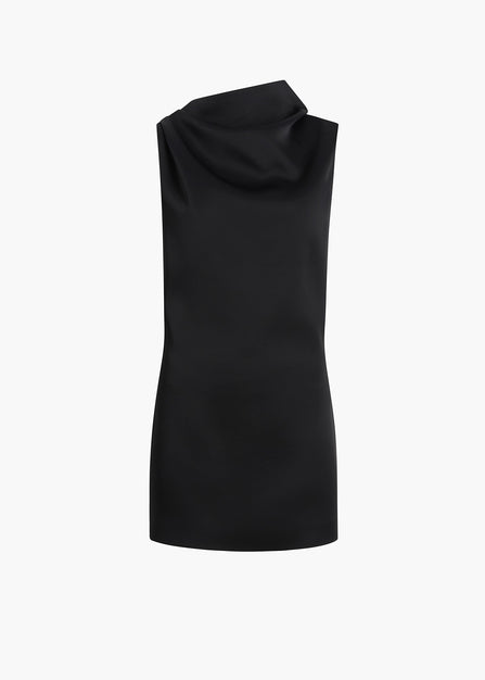 ASTOR DRESS BLACK CREPE SATIN 56354070 200 GHOST
