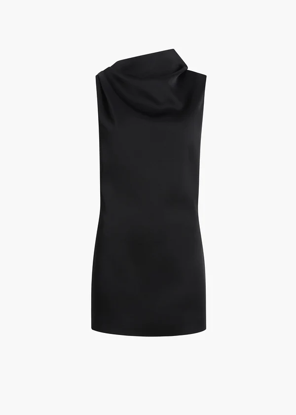 ASTOR DRESS BLACK CREPE SATIN 56354070 200 GHOST