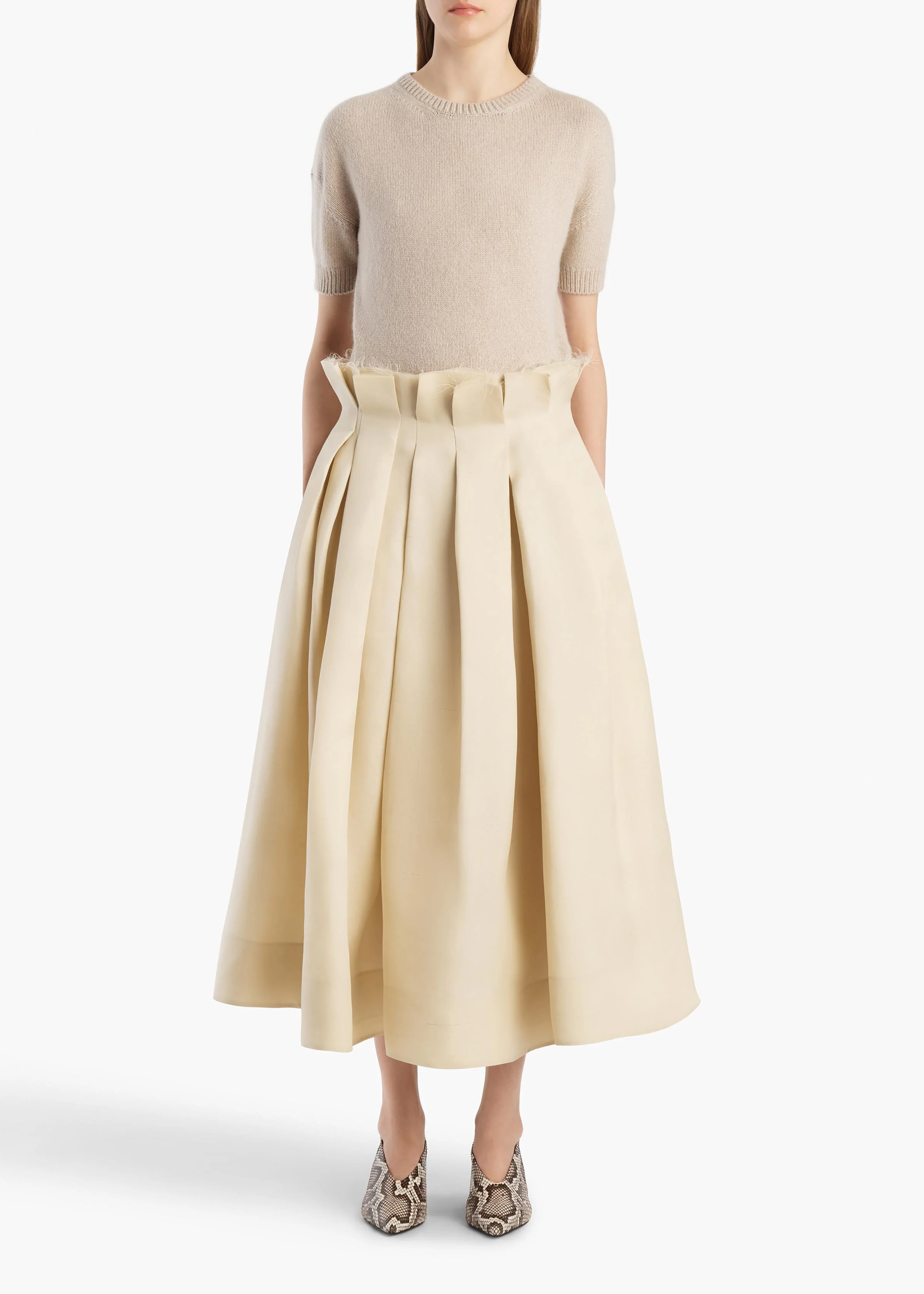 ASTRID SKIRT IVORY GLOW 41893028 658 A STYLED