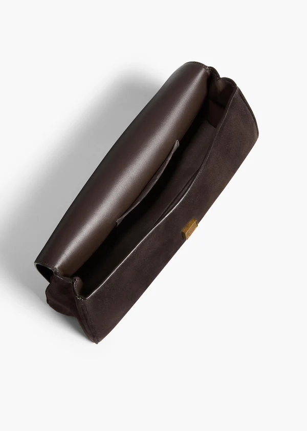 Audrey Clutch in Dark Brown Suede