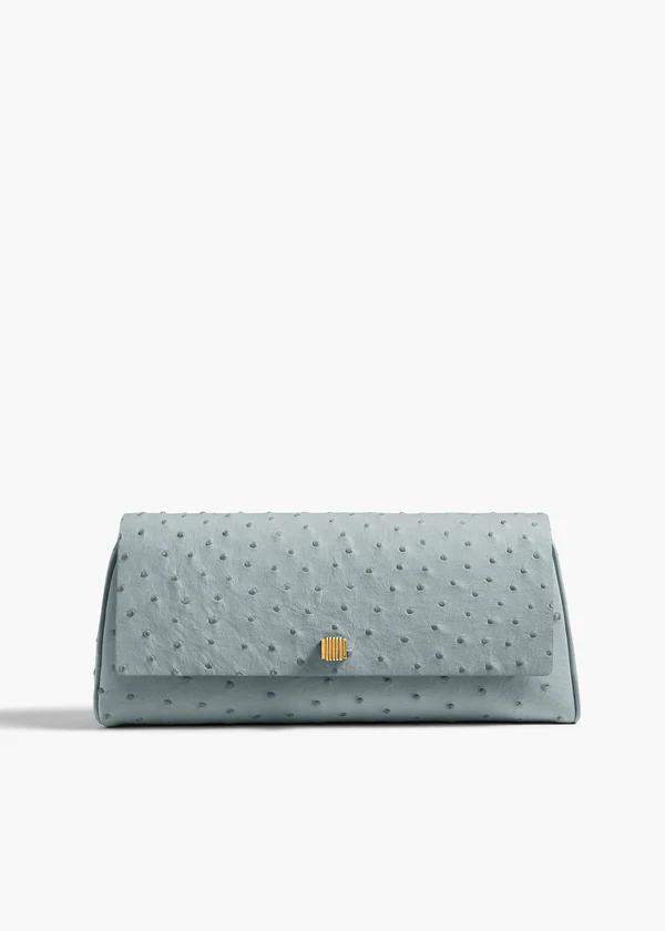 Audrey Clutch in Frost Ostrich