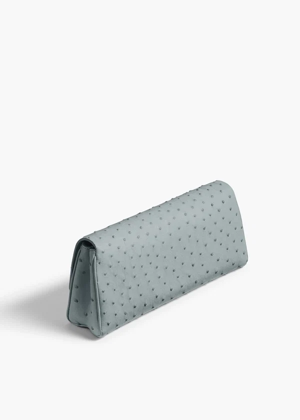 Audrey Clutch in Frost Ostrich