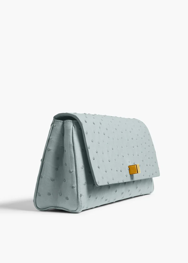 Audrey Clutch in Frost Ostrich
