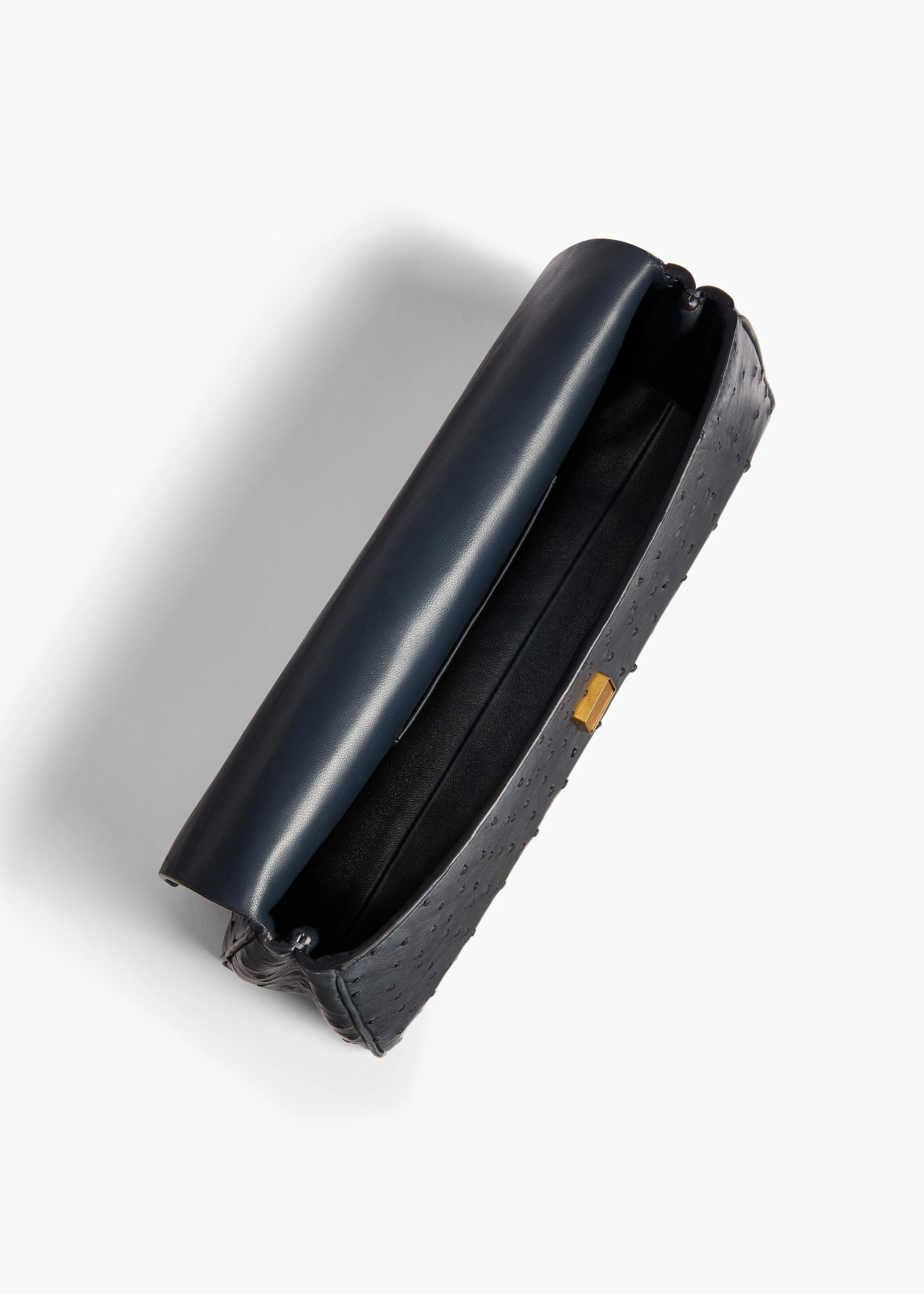 aokiboutique - Audrey Clutch in Midnight Navy Ostrich