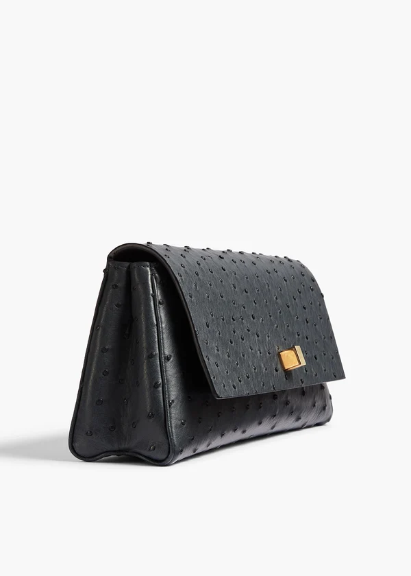 Audrey Clutch in Midnight Navy Ostrich