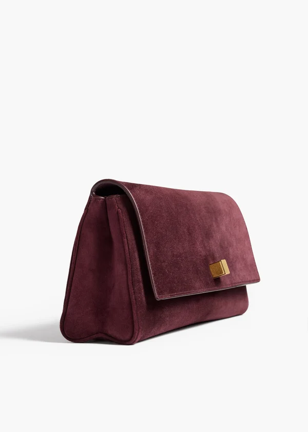 Audrey Clutch in Rouge Noir Suede