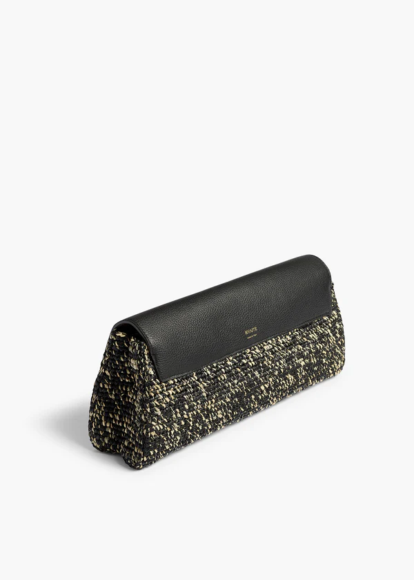 AUDREY RAFFIA CLUTCH BLACK WHITE H4020 743 294 B