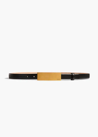Berlin Belt in Black Leather with Antique Gold