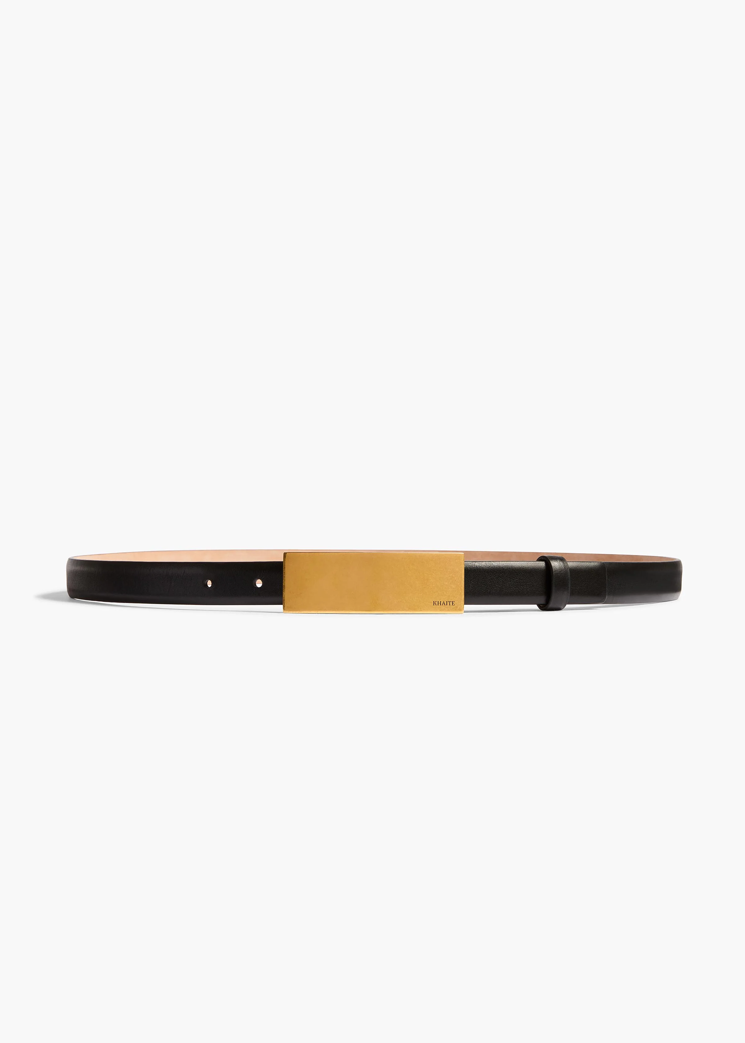 aokiboutique  - Berlin Belt in Black Leather with Antique Gold