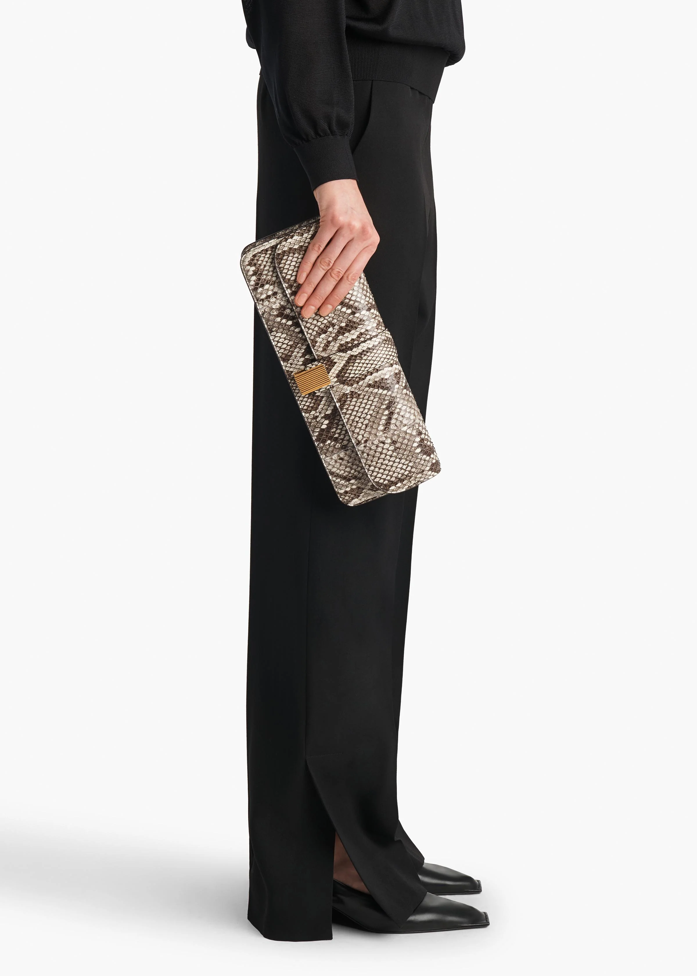 aokiboutique  - Blake Clutch in Natural Python