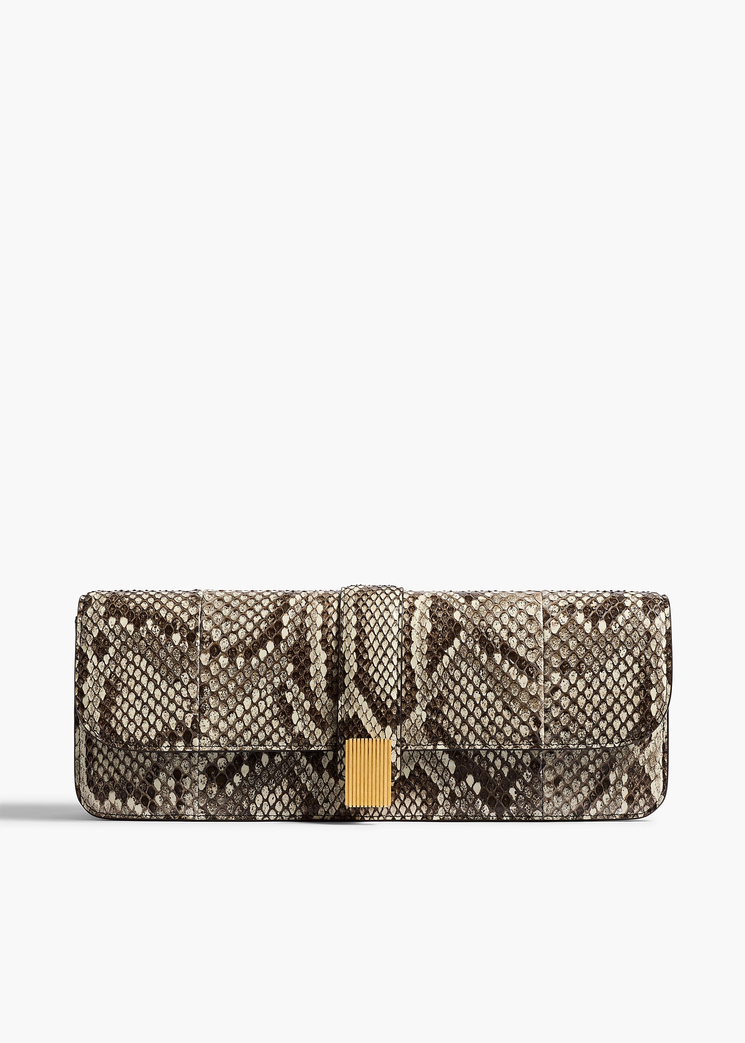 aokiboutique  - Blake Clutch in Natural Python