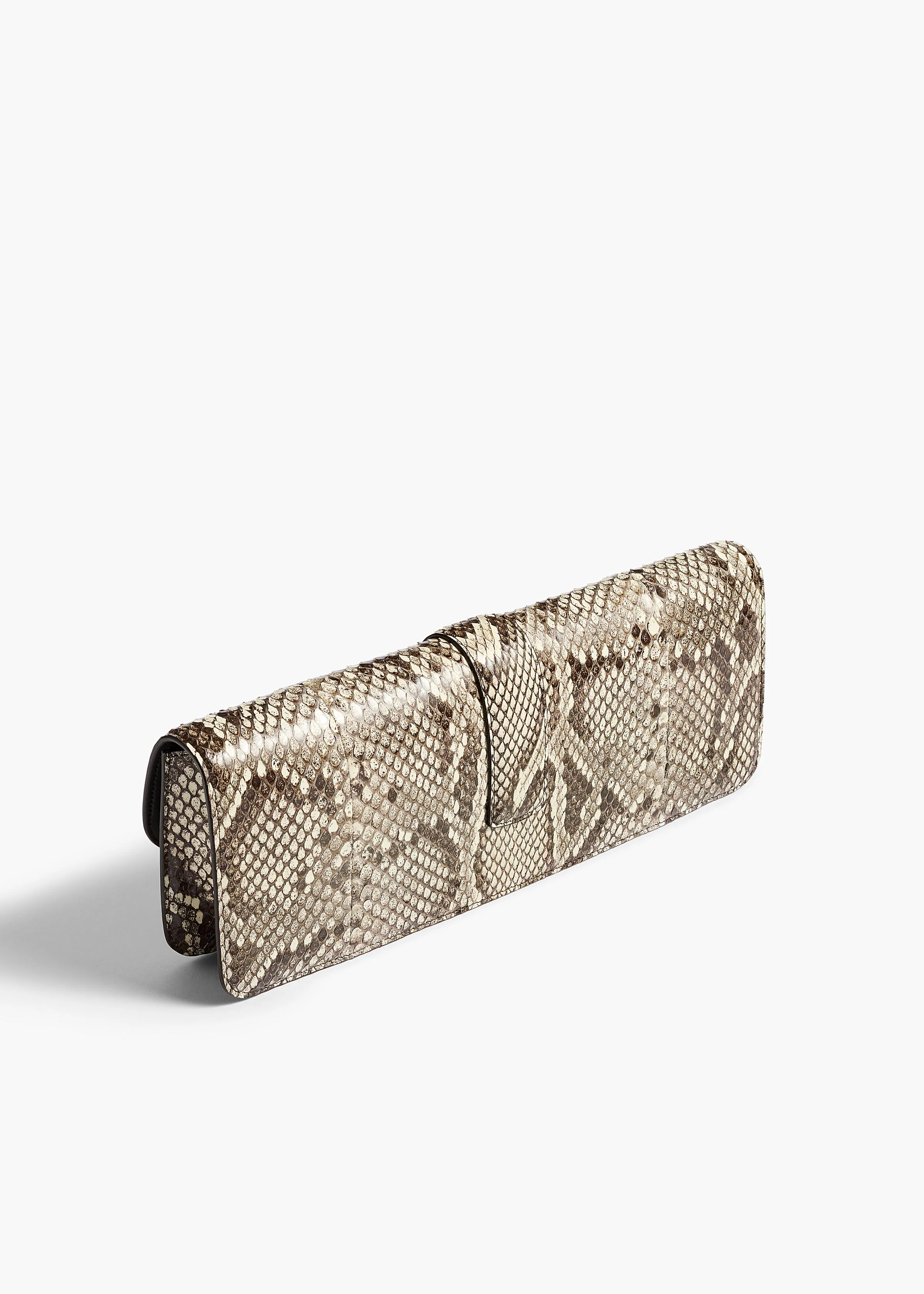 aokiboutique  - Blake Clutch in Natural Python