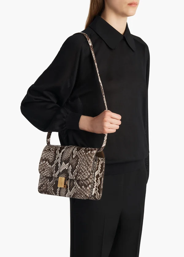 Blake Crossbody Bag in Natural Python