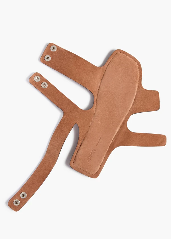  Boden Flat in Dark Tan Leather with Silver Studs DETAILED VIEW 1
