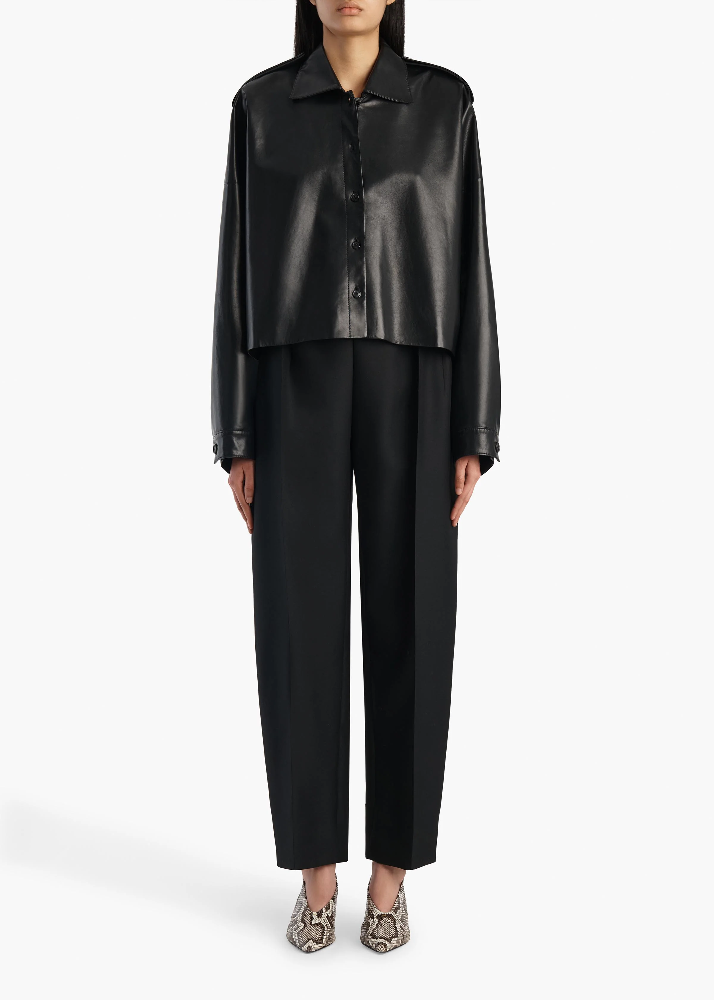 BODINE TOP BLACK LEATHER 2480887 200 A STYLED