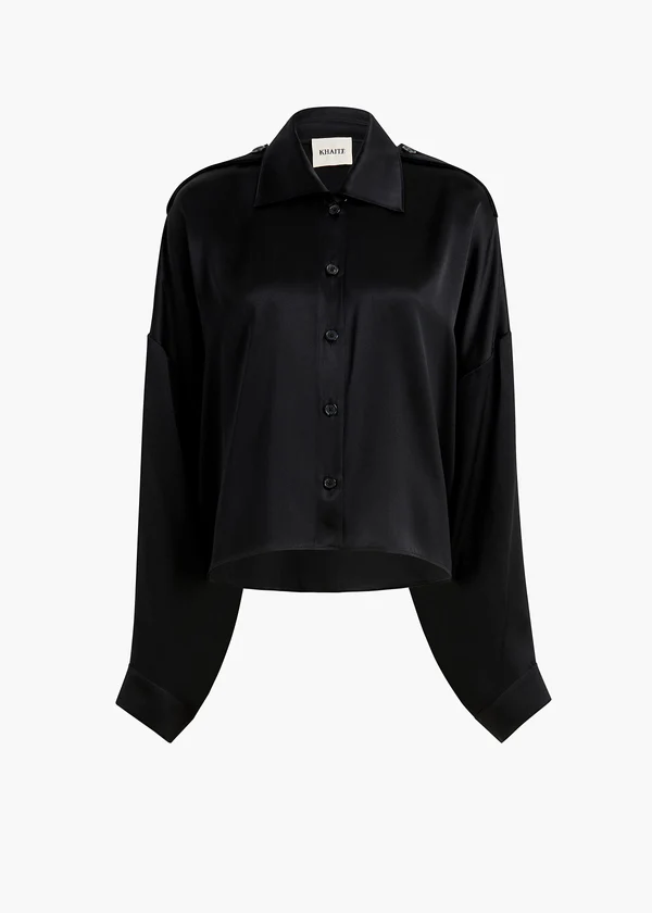 BODINE TOP BLACK SILK 24803029 200 GHOST
