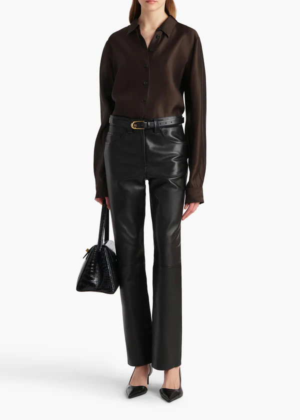 Callum Pant in Black Leather