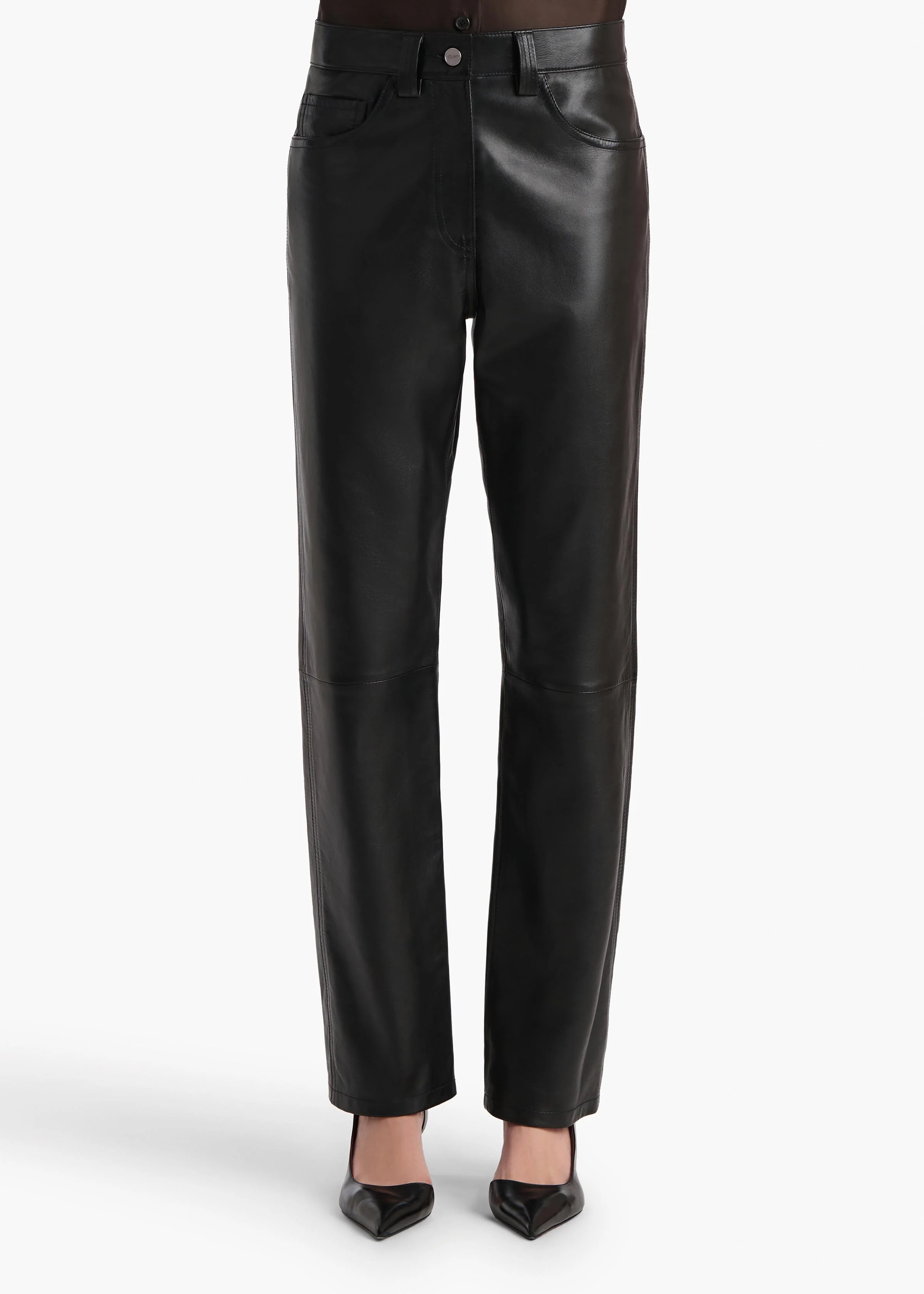aokiboutique - Callum Pant in Black Leather