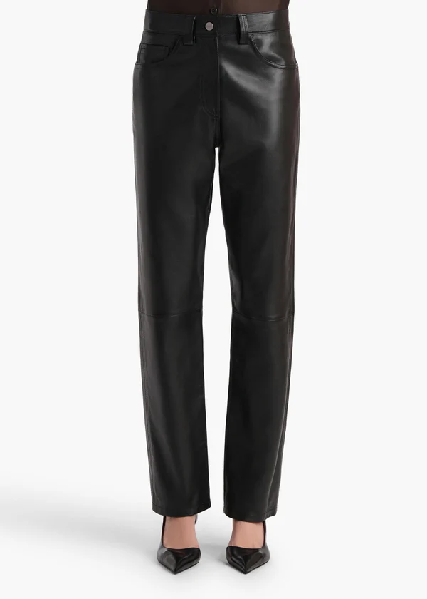 Callum Pant in Black Leather