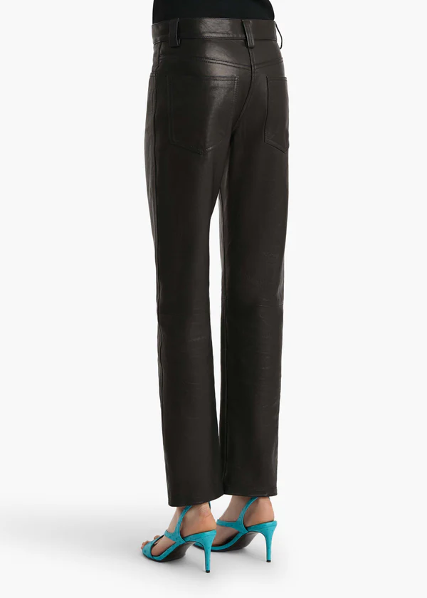 Callum Pant in Black Textured Lamb