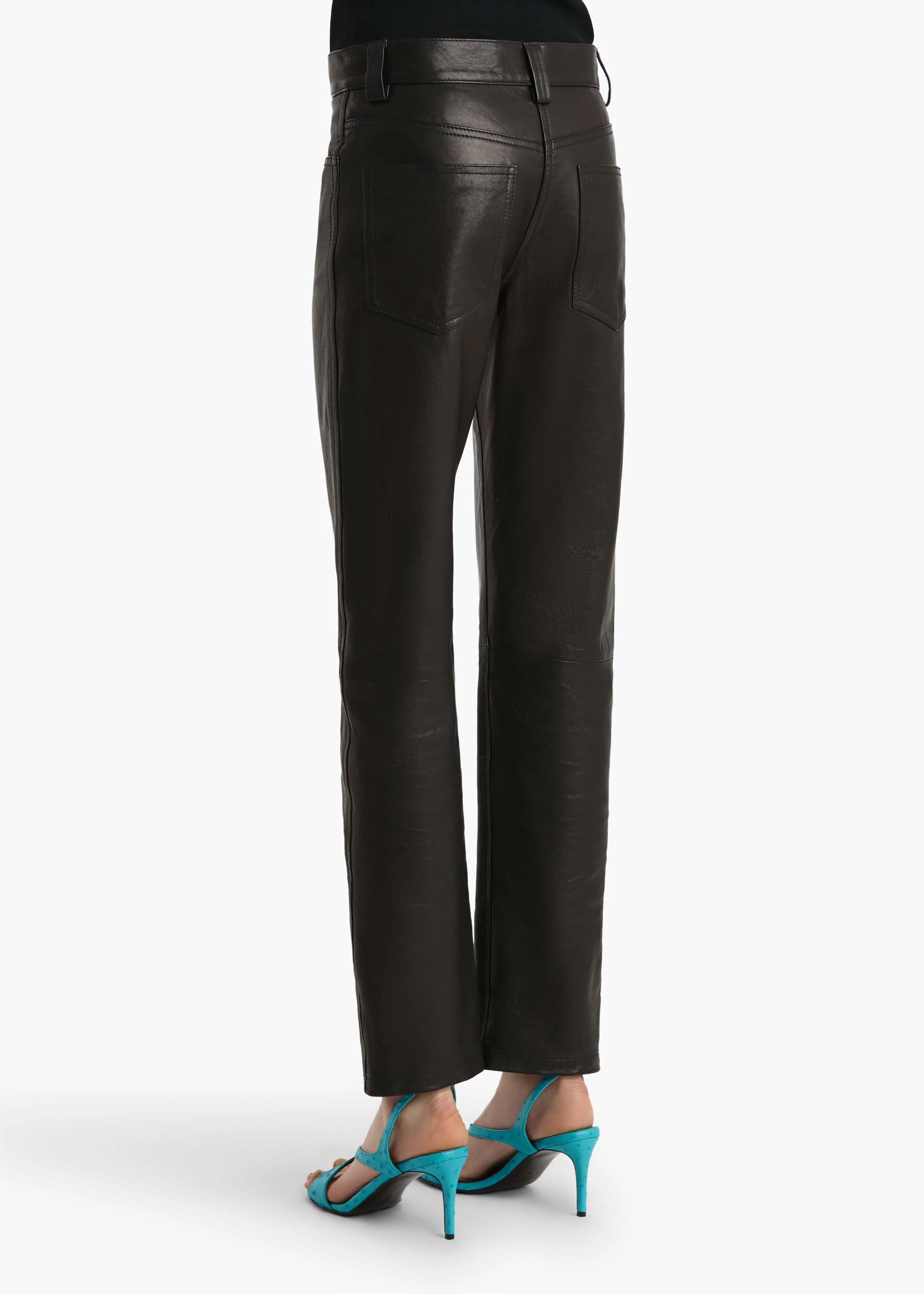 aokiboutique  - Callum Pant in Black Textured Lamb