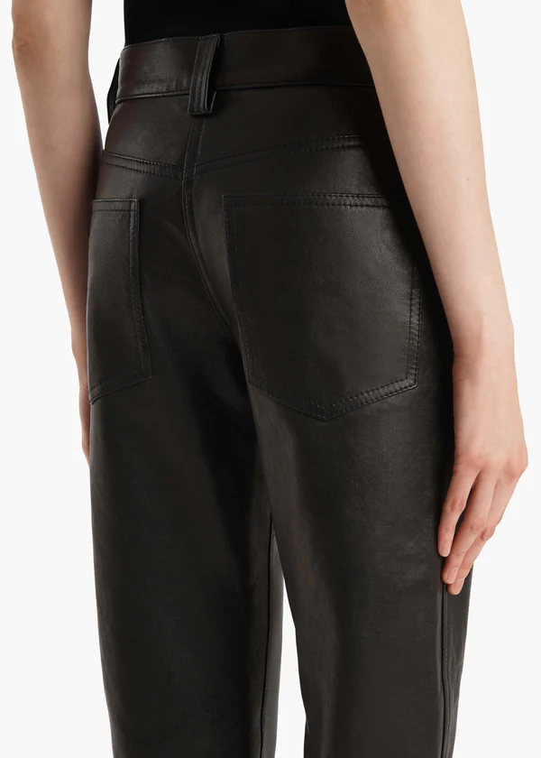 Callum Pant in Black Textured Lamb