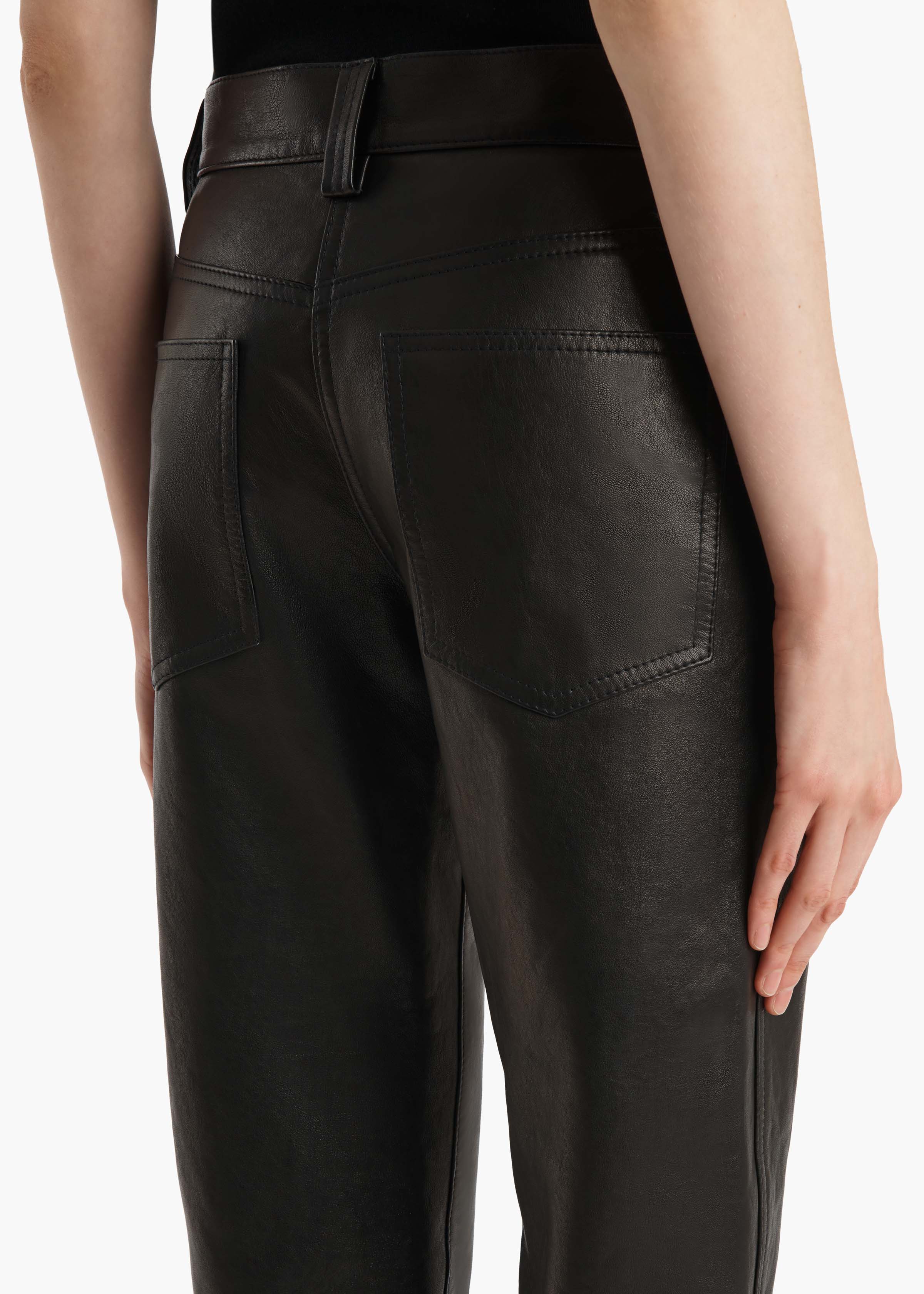 aokiboutique  - Callum Pant in Black Textured Lamb