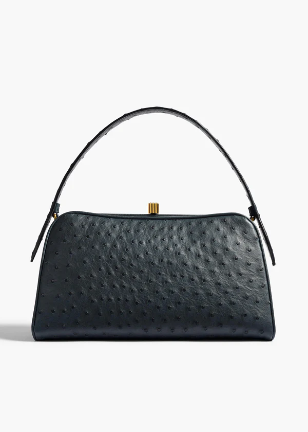 Cate Bag in Midnight Navy Ostrich
