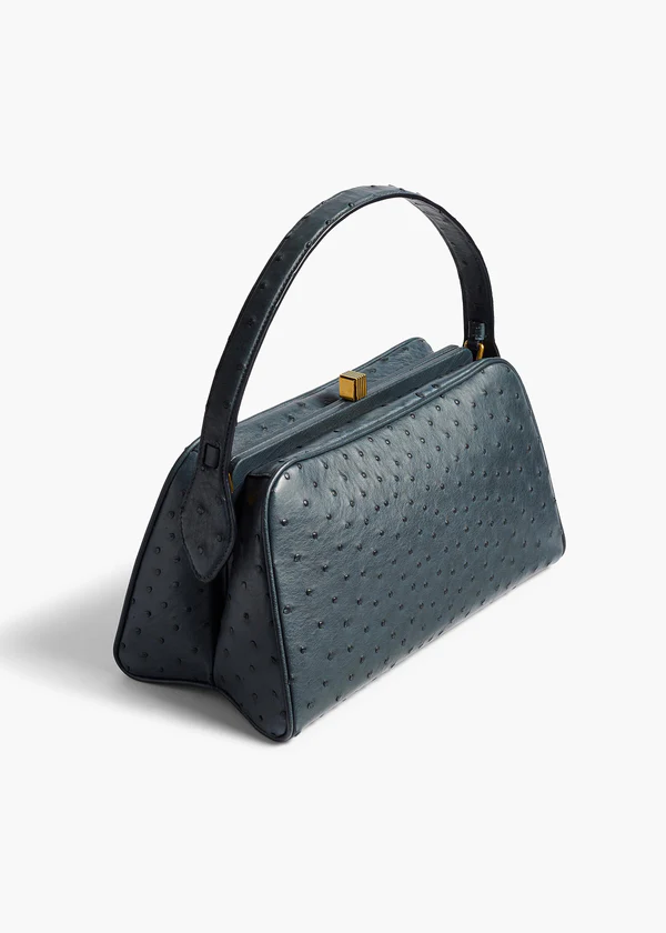 Cate Bag in Midnight Navy Ostrich