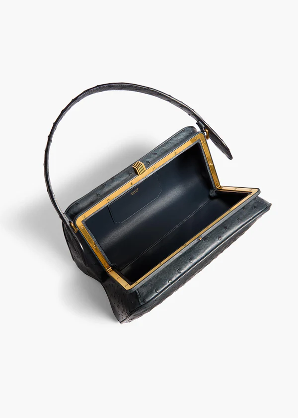 Cate Bag in Midnight Navy Ostrich