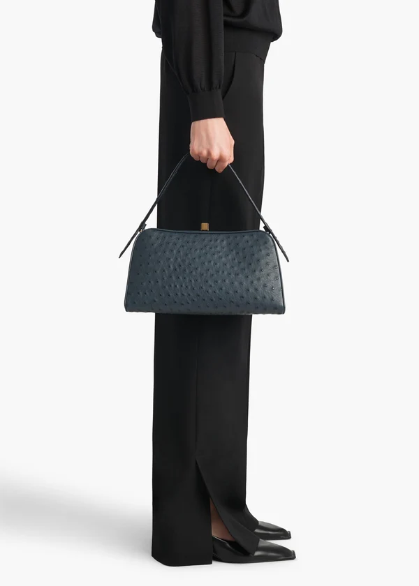 Cate Bag in Midnight Navy Ostrich