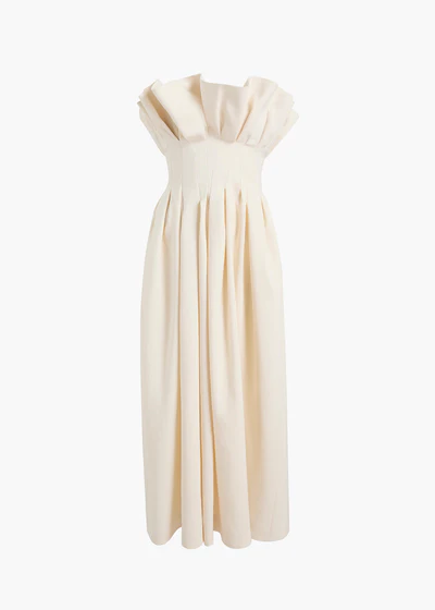 CLAUDE DRESS CREAM LINEN 5637232 103 GHOST