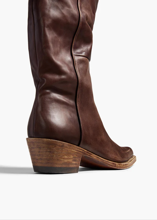 Clive Boot in Dark Brown Leather BACK VIEW