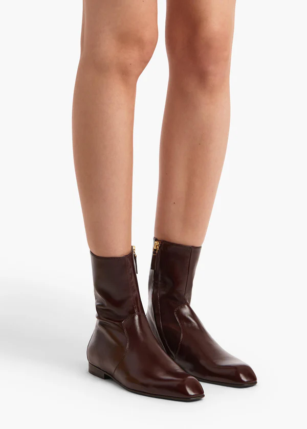 Colt Ankle Boot in Bordeaux Glazed Leather ON FIGURE