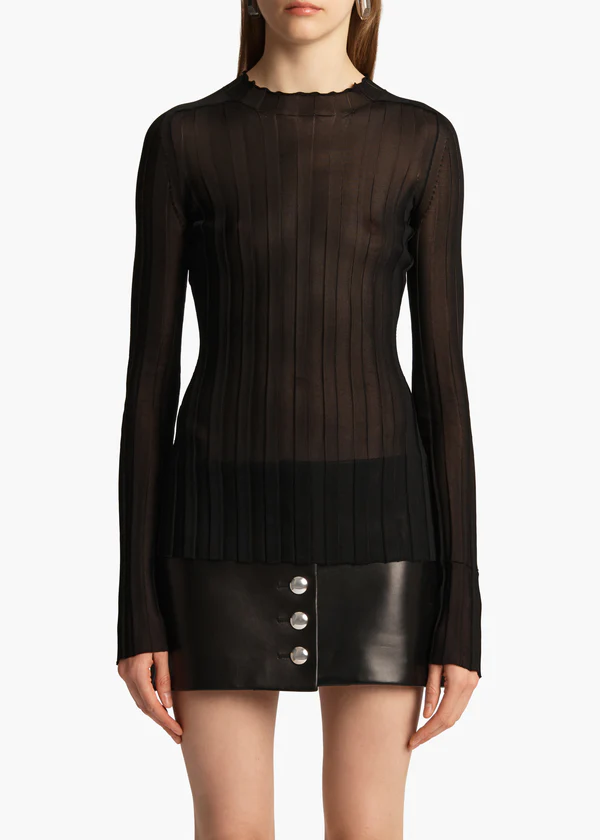 Cosette Top in Black FRONT VIEW