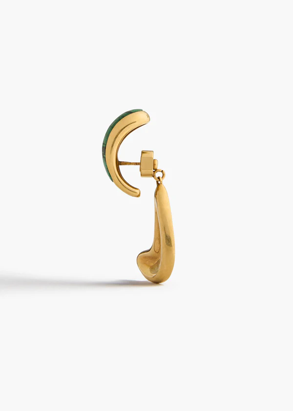 CYCLONE STONE EARRINGS ANTIQUE GOLD GREEN 10208 037 400 D