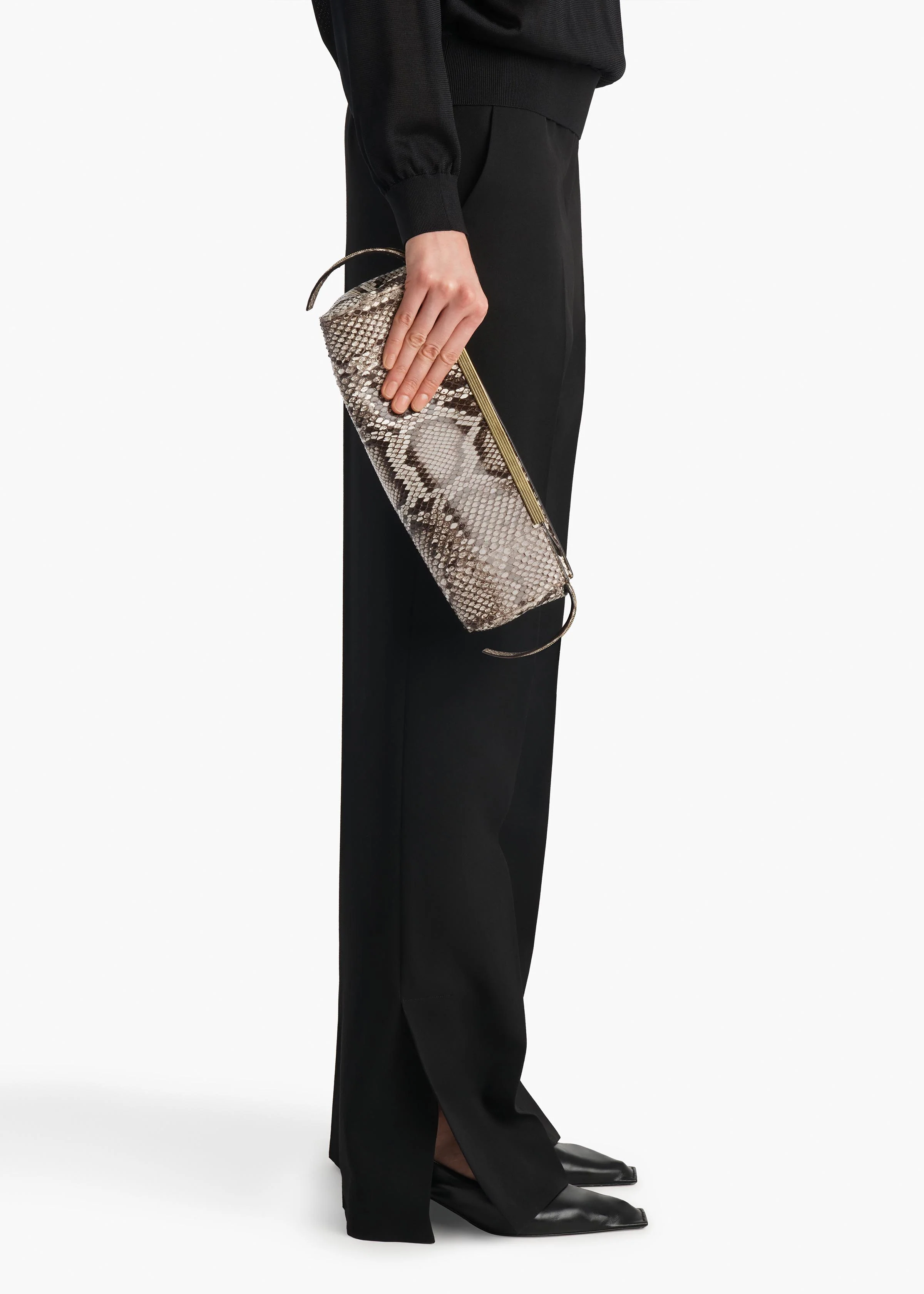 aokiboutique - Donna Evening Clutch in Natural Python