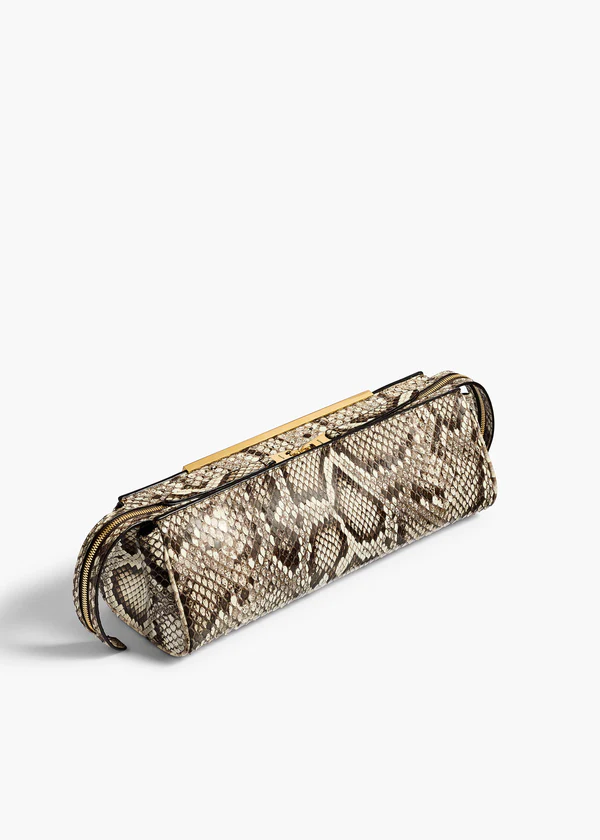 Donna Evening Clutch in Natural Python